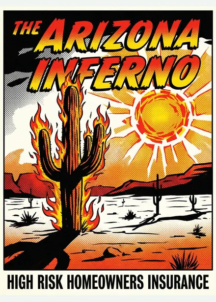 Arizona Wildfire Risk and High-Risk Home Insurance insurance comic cover