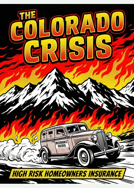 Colorado High-Risk Home Insurance and Wildfire Risk insurance comic cover