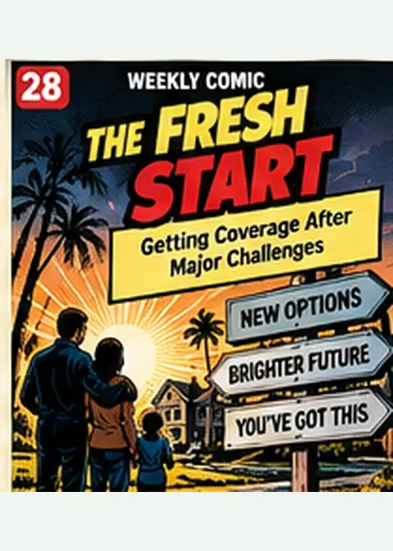 Finding Home Insurance After Major Coverage Challenges insurance comic cover