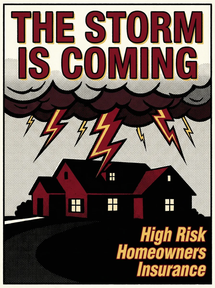 The Storm Is Coming high-risk homeowners insurance comic cover
