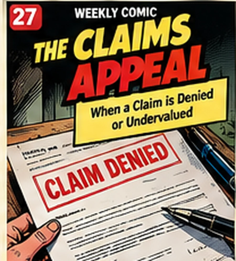 The Claims Appeal weekly comic cover