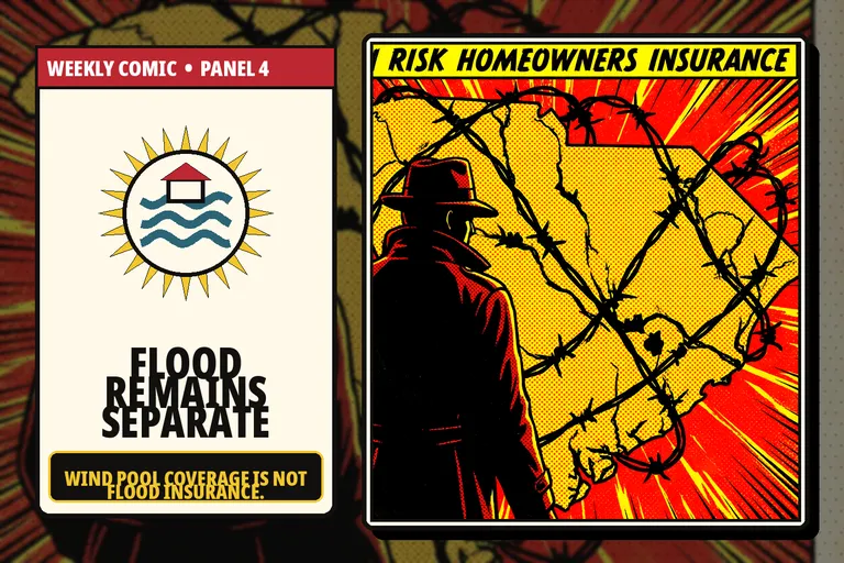 Comic-style separate flood policy for a South Carolina coastal property.